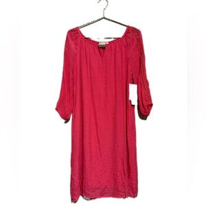 🌺 Indigo Rose Coral Tunic Dress 🌟 Keyhole Neck NEW WITH TAG Resort Wear